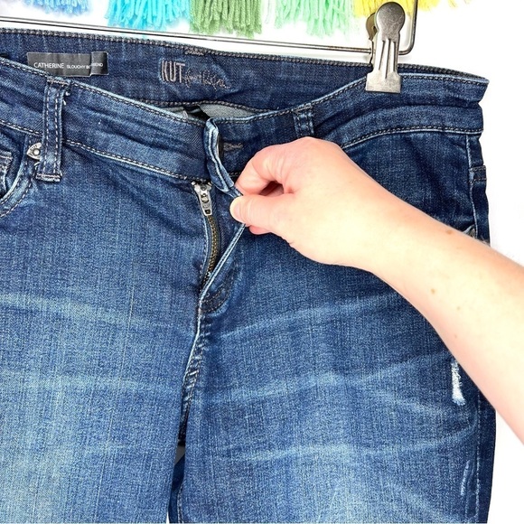 Kut From The Kloth Catherine Slouchy Distressed Boyfriend Denim Jeans Size 4 - Picture 4 of 16